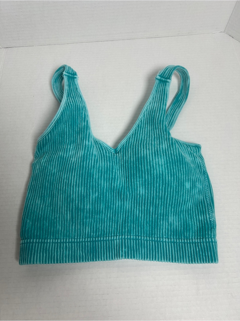 Zenana Women’s Teal Ribbed V-Neck Bralette L/XL